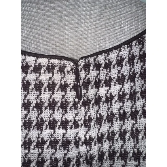 Ann Taylor Plum White Houndstooth Short Sleeve Dress Size XL Business Casual - Picture 5 of 7